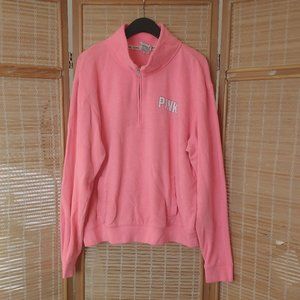 Victorias Secret Pink Hot Pink Half Zip 
